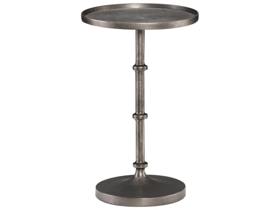 Interiors Ascot Round Accent Table in Cast Aluminum Graphite