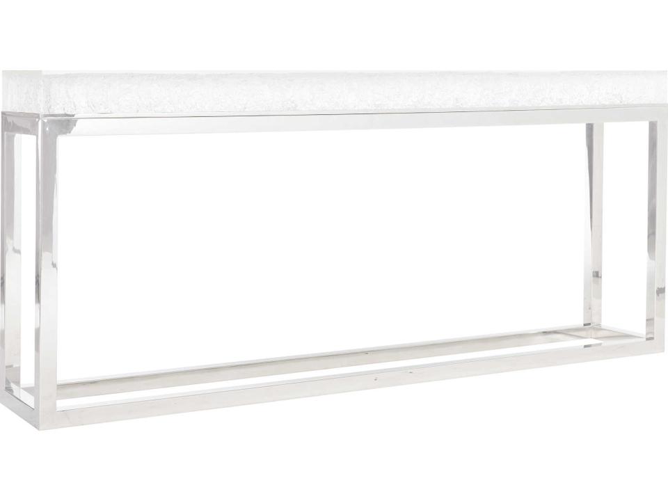 Arctic Console Table with Acrylic Top and Stainless Steel Base