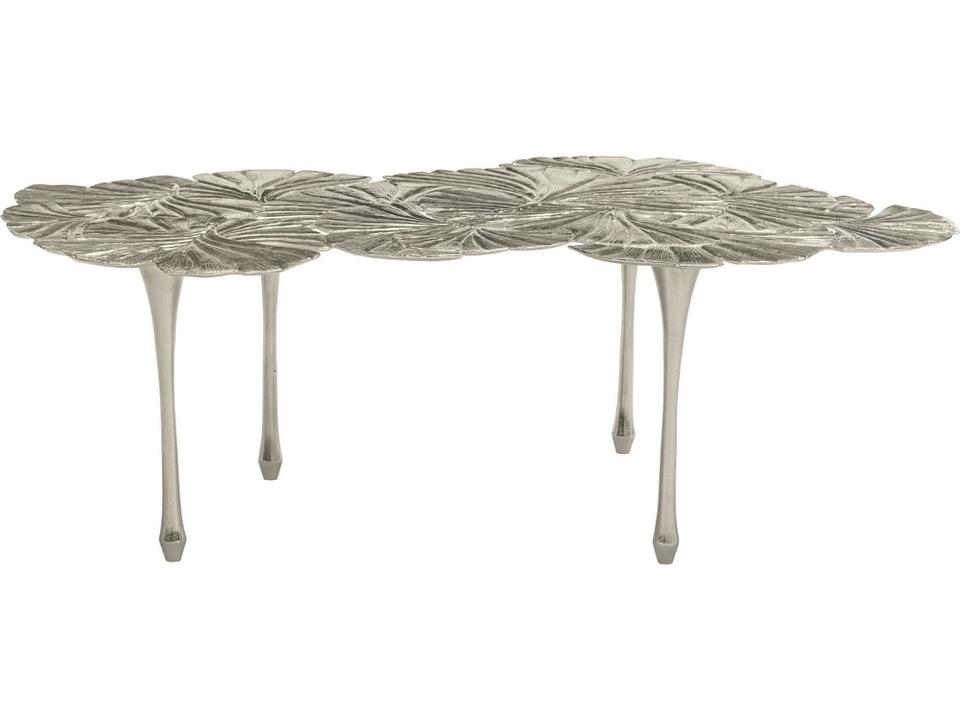 Annabella Rectangular Metal Cocktail Table in Satin Nickel