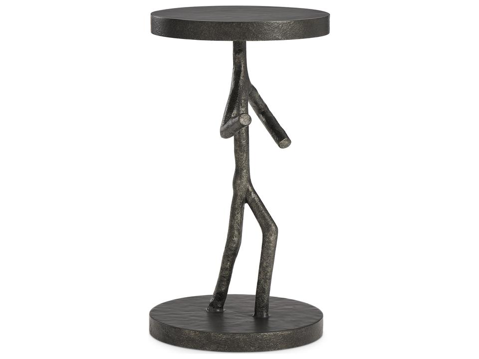 Theo Figure Cast Iron Accent Table in Black Finish