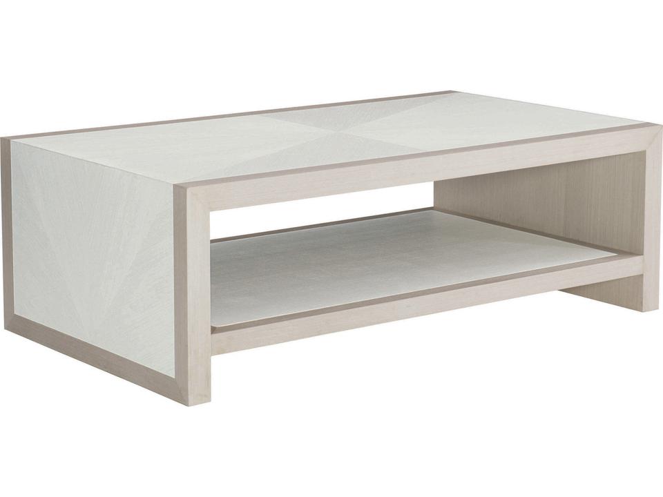 Axiom Rectangle Coffee Table in Linear White and Gray