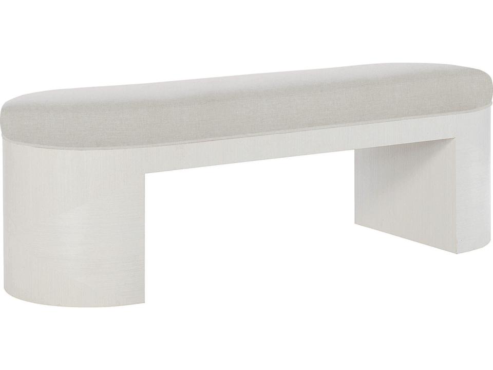 Axiom Upholstered Bench with Linear White Finish