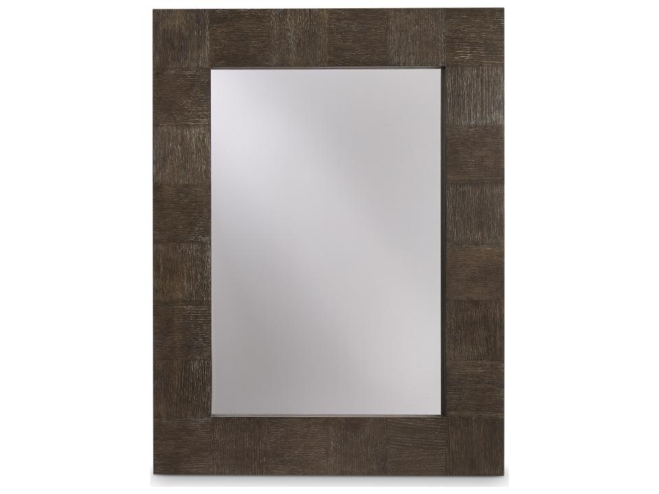 Linea Rectangular Mirror with Cerused Oak Frame in Cerused Charcoal