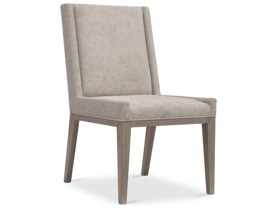 Linea Upholstered Dining Side Chair in Cerused Greige Ash