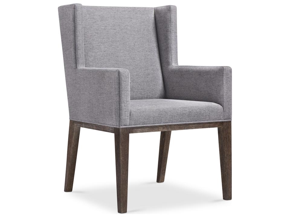 Linea Upholstered Dining Armchair in Cerused Charcoal