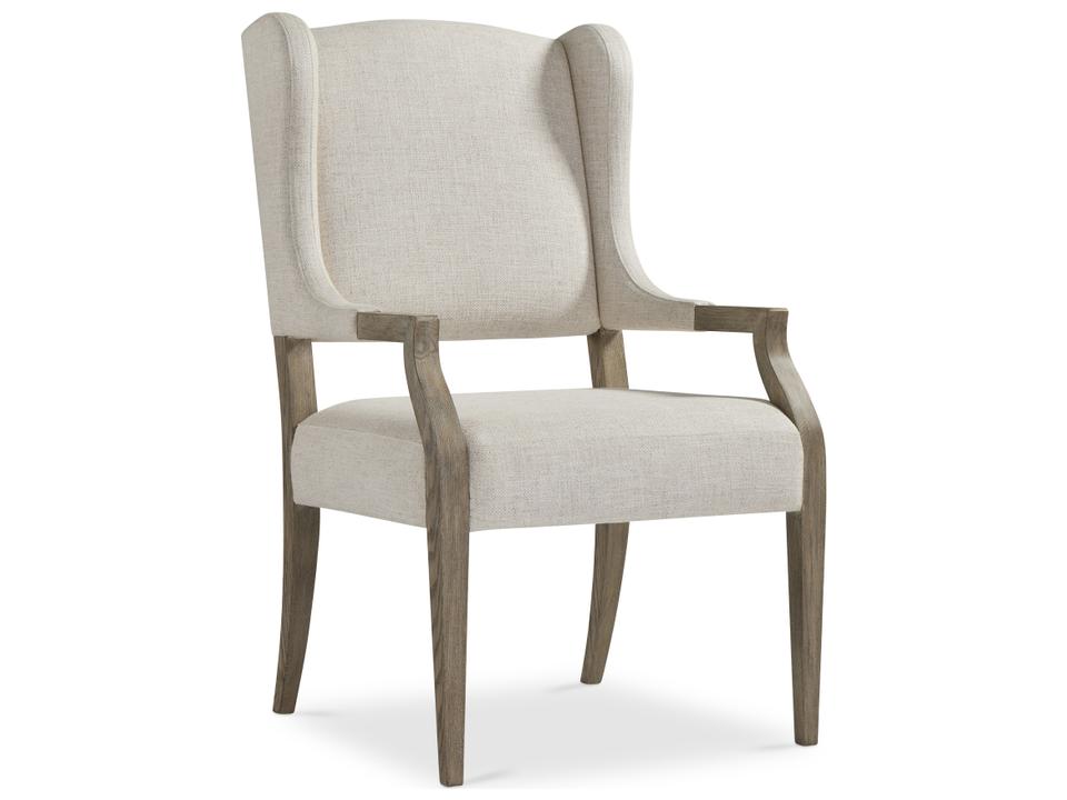 Santa Barbara Upholstered Dining Arm Chair in Sandstone Oak