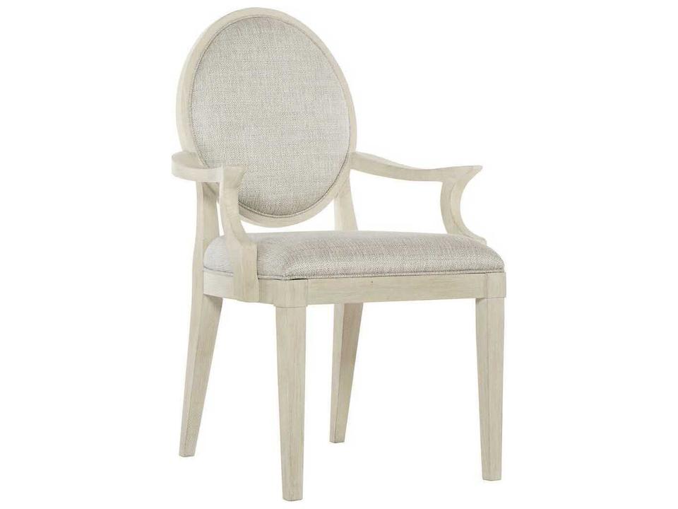 East Hampton Upholstered Dining Armchair in Cerused Linen Finish