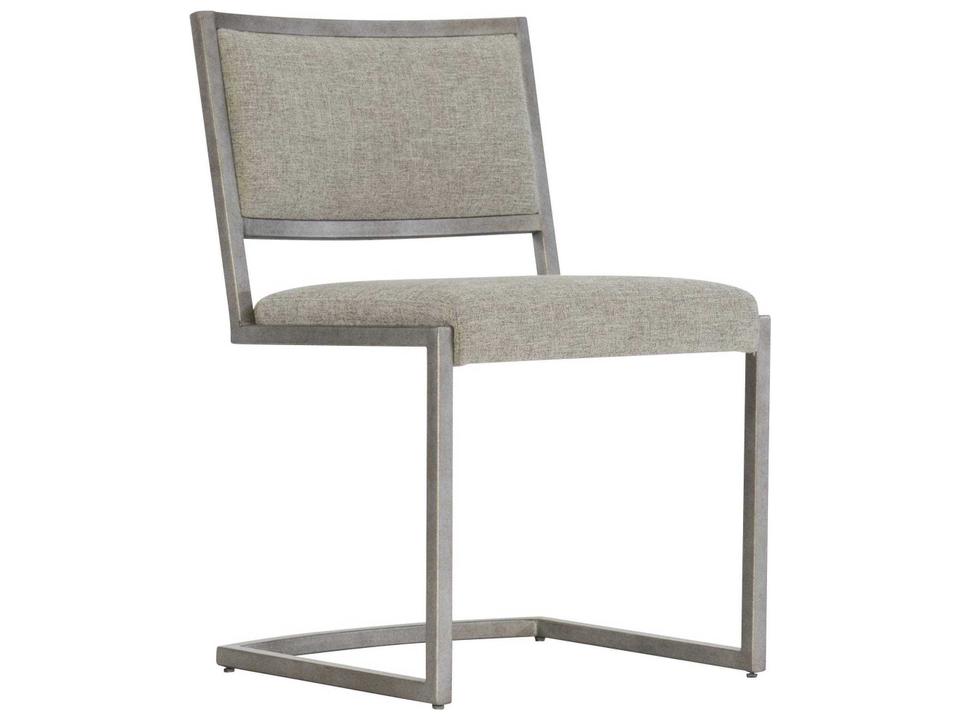 Highland Park Upholstered Dining Side Chair with Glazed Silver Frame