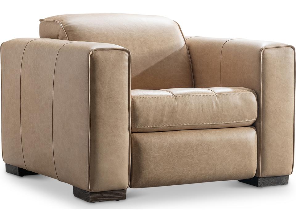 Nest White cream Tan Leather Recliner