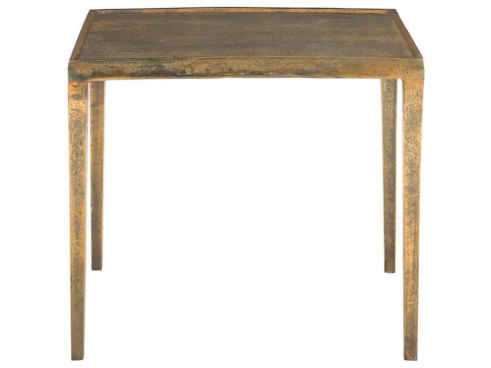 Benson Rectangle Side Table in Vintage Brass