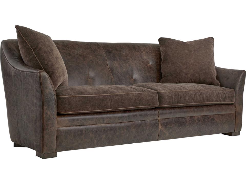 Birxton 3-Seat Leather Sofa in Brown
