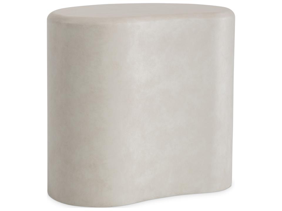 Nova Kidney-Shaped End Table in Vellum Finish Wood