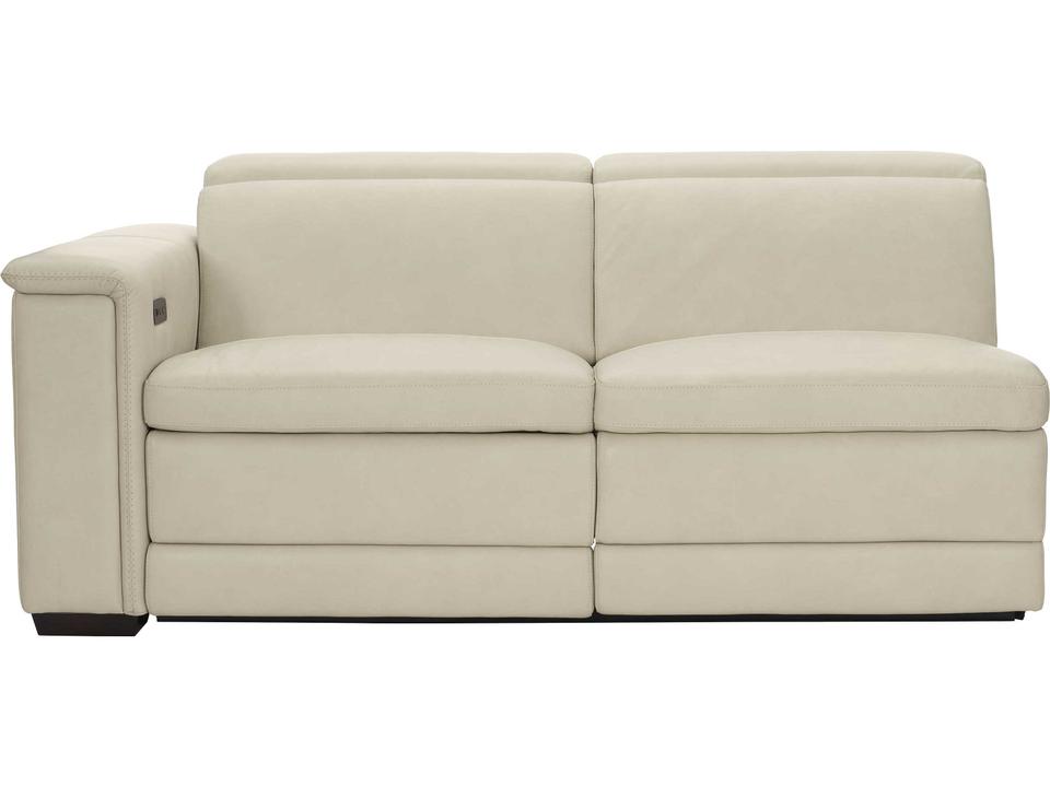 Lioni Leather Left Arm Power Motion Loveseat in Mocha
