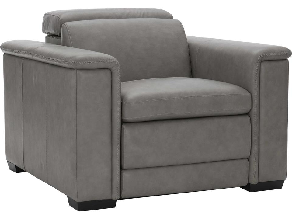 Lioni Mocha Gray Leather Recliner