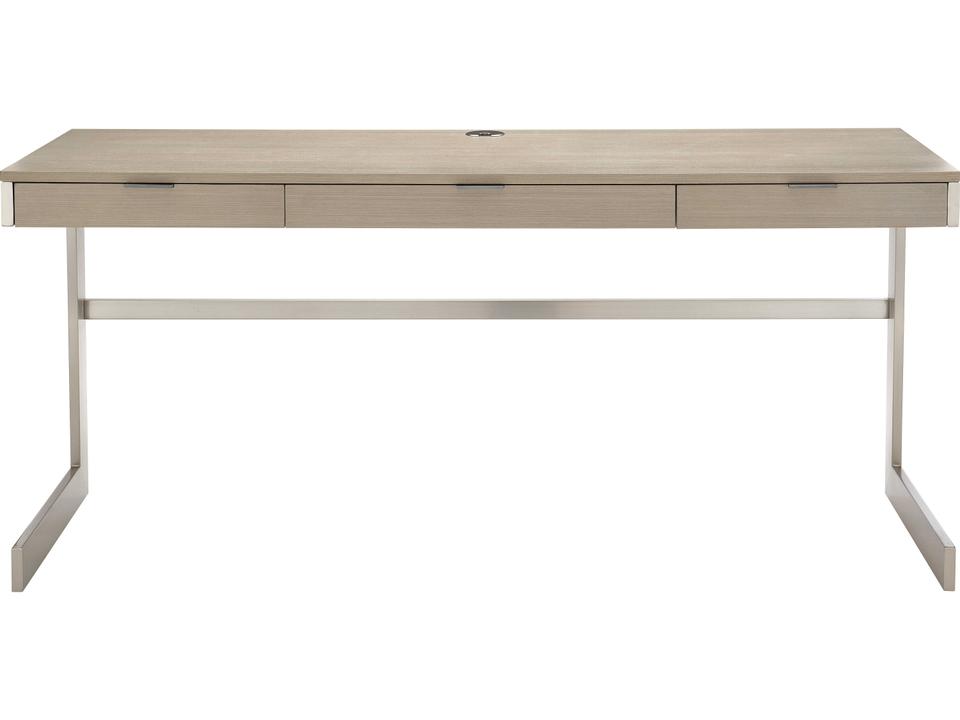 Axiom Desk with 3 Drawers and Integrated Power in Linear Grey
