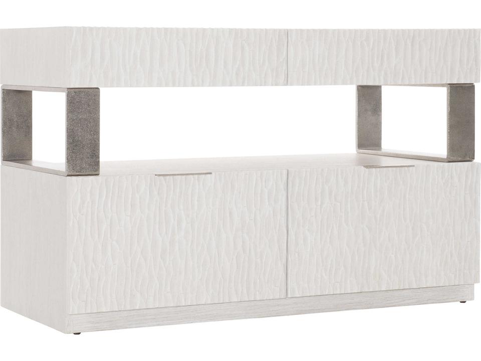 Solaria File Credenza Weathered Bone Finish with Chiseled Drawer Fronts