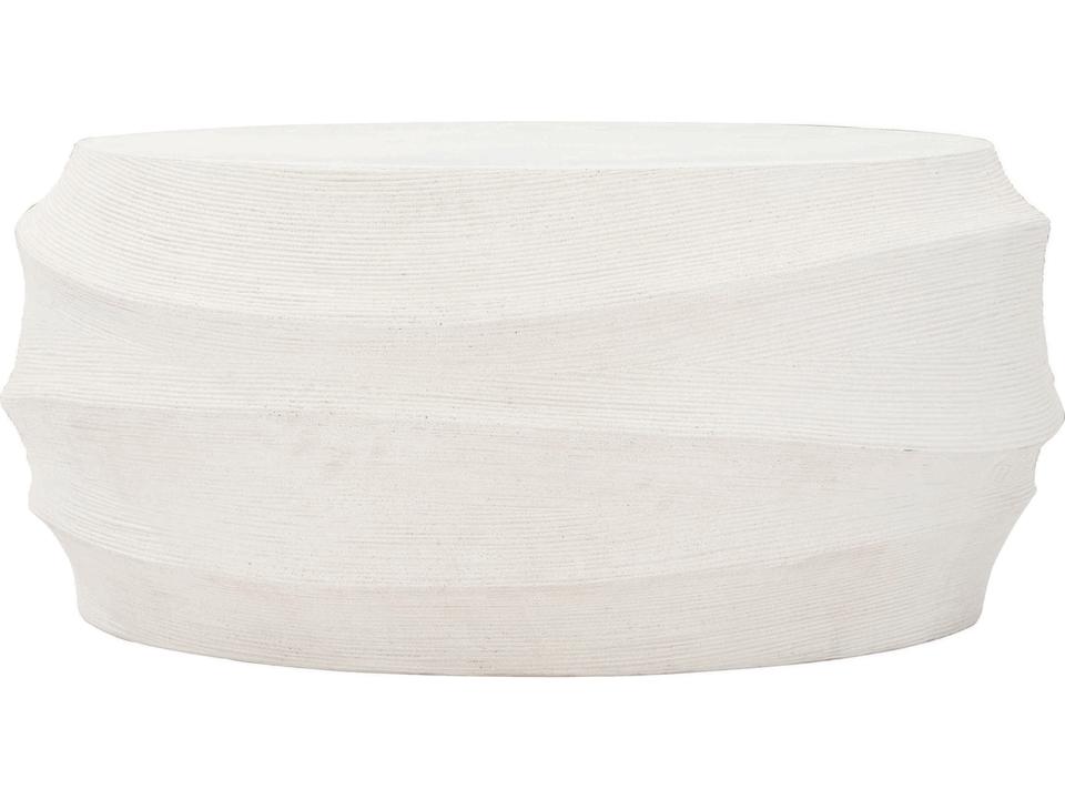 Kai Round Outdoor Cocktail Table in White Stonecast