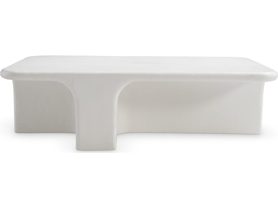 Lennox White Concrete Rectangular Outdoor Coffee Table
