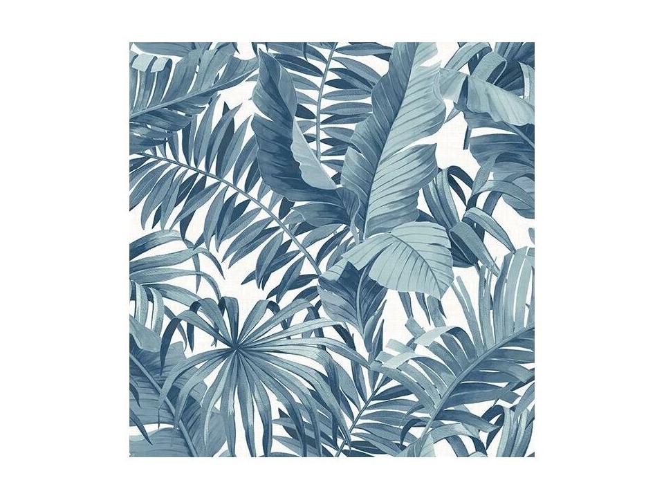 A-street Prints Alfresco Navy Palm Leaf Wallpaper