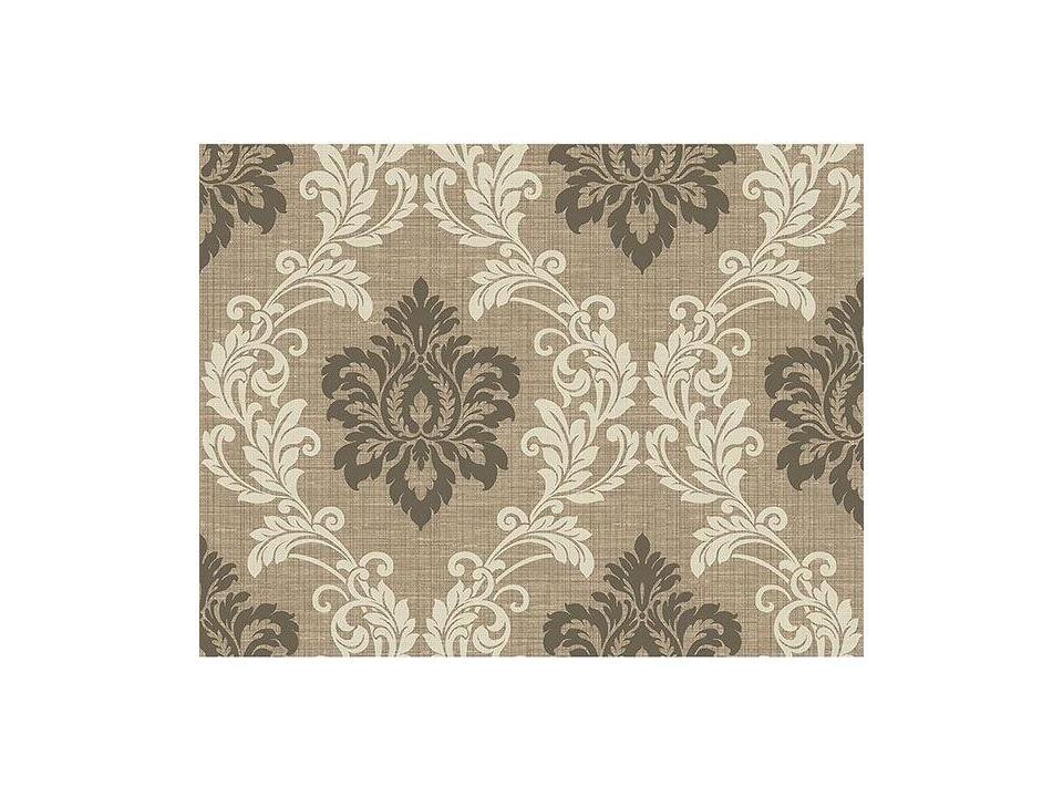 Kenneth James Adela Light Brown Twill Damask Wallpaper