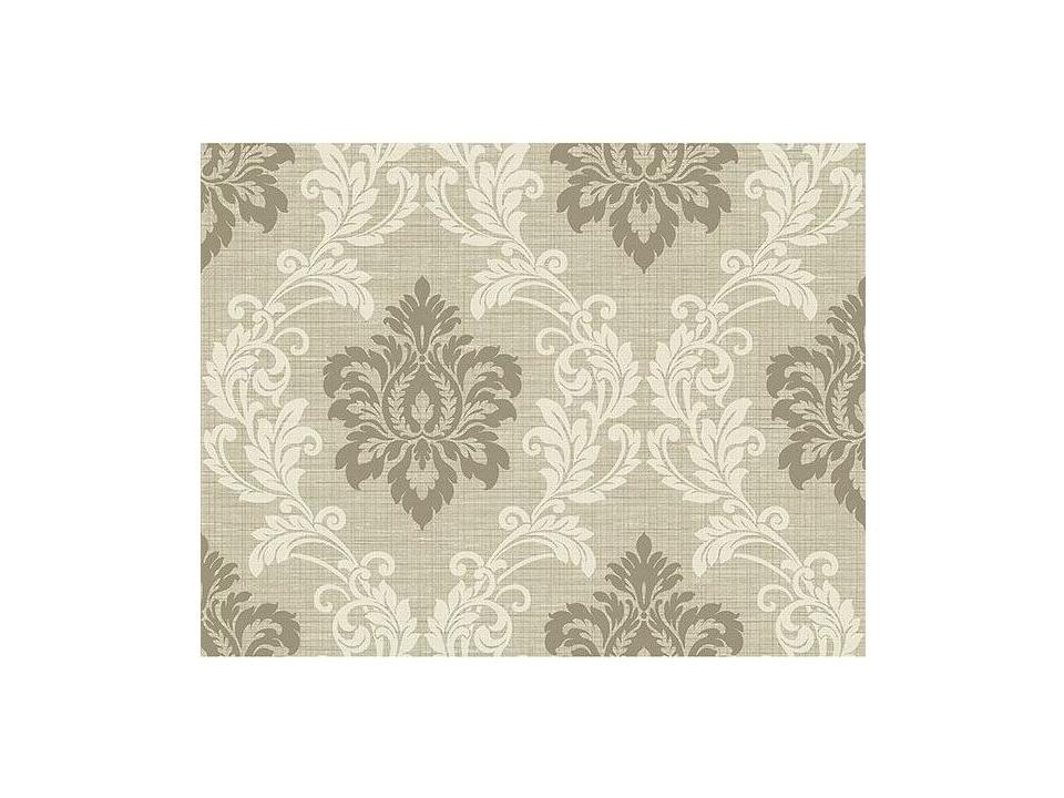 Kenneth James Adela Neutral Twill Damask Wallpaper