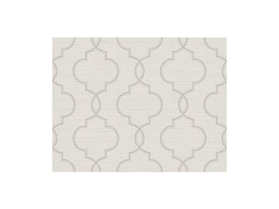 Kenneth James Malo Light Grey Sisal Ogee Wallpaper