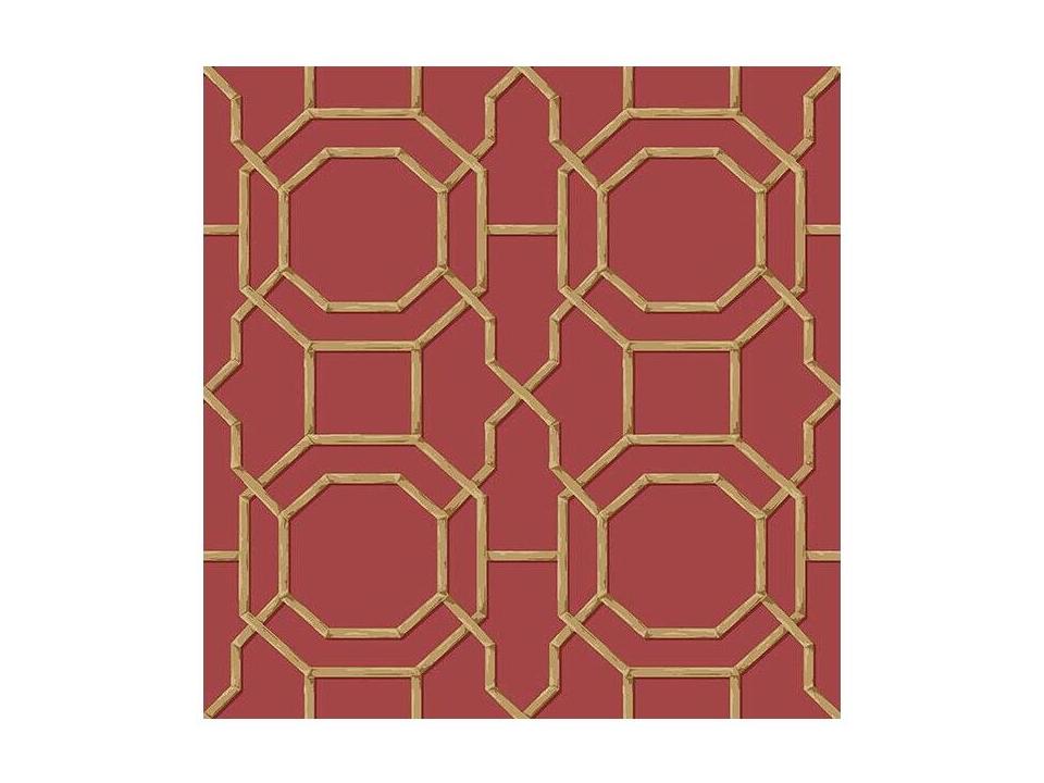 Kitchen & Bath Essentials Rumi Red Trellis Wallpaper