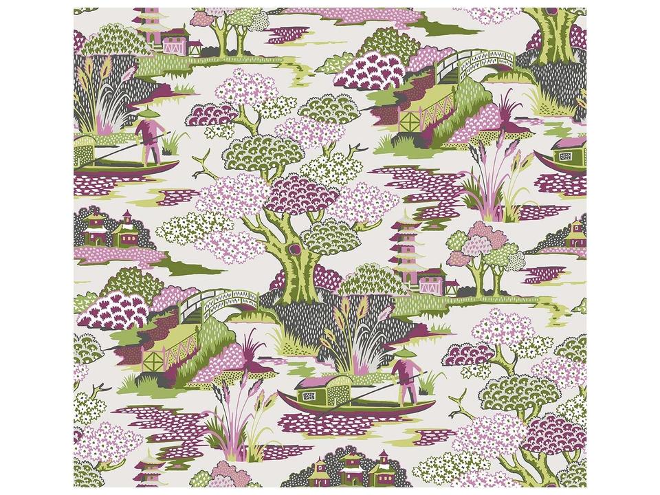 A-street Prints Joy De Vie Magenta Toile Wallpaper