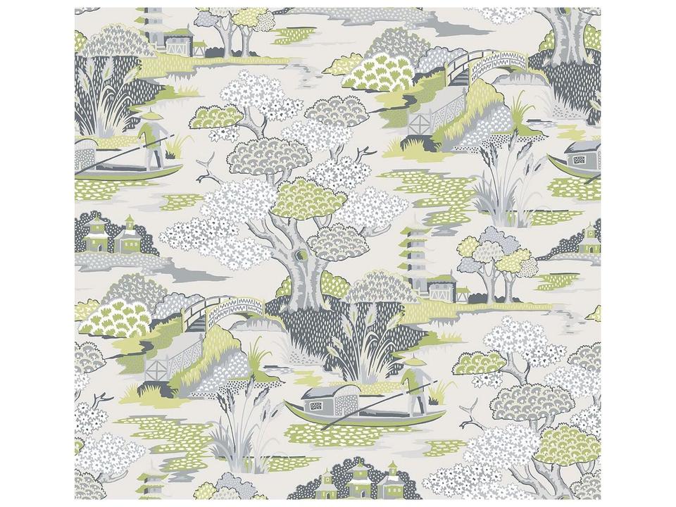 A-street Prints Joy De Vie Green Toile Wallpaper