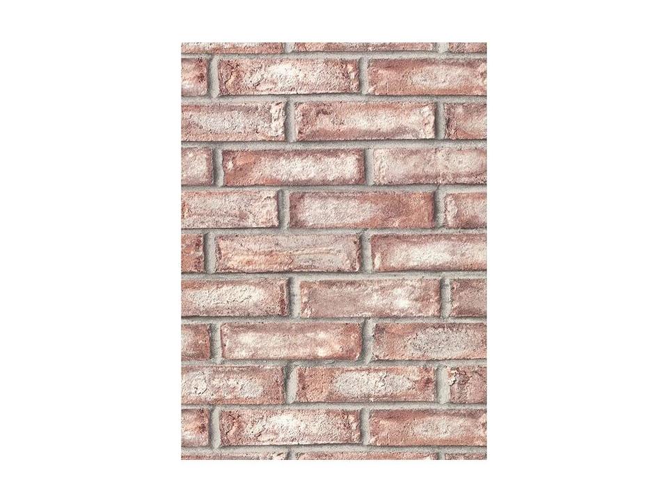 Warner Appleton Maroon Faux Weathered Brick Wallpaper