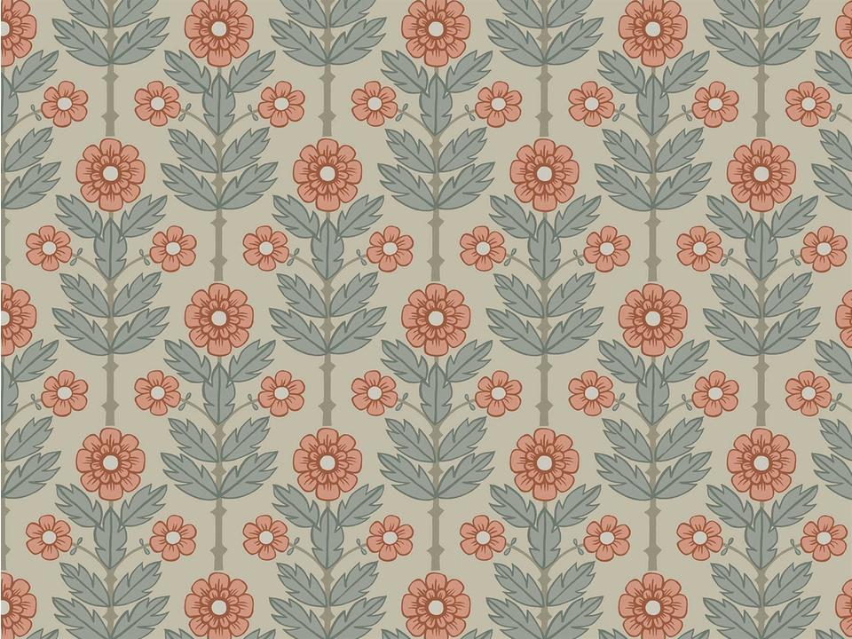 A-street Prints Aya Beige Floral Wallpaper