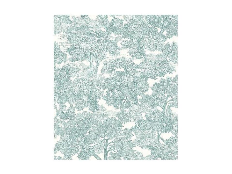 Chesapeake Spinney Teal Toile Wallpaper