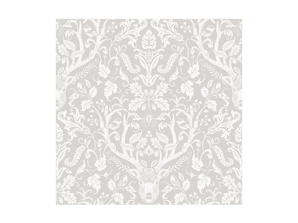 Chesapeake Kiwassa Taupe Antler Damask Wallpaper