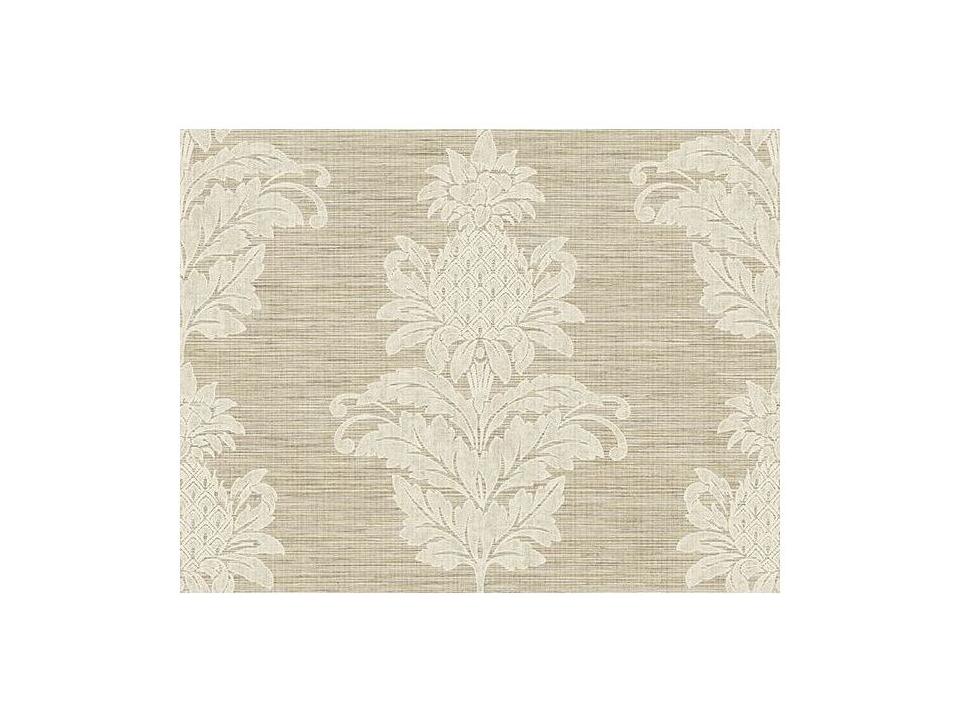 Kenneth James Pineapple Grove Brown Damask Wallpaper