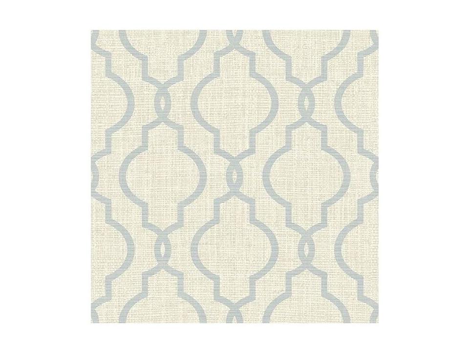 Kenneth James Geometric Jute Grey Quatrefoil Wallpaper