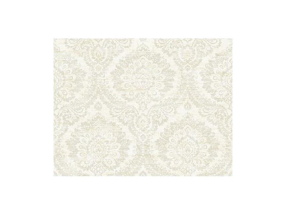 Kenneth James Kauai Taupe Damask Wallpaper