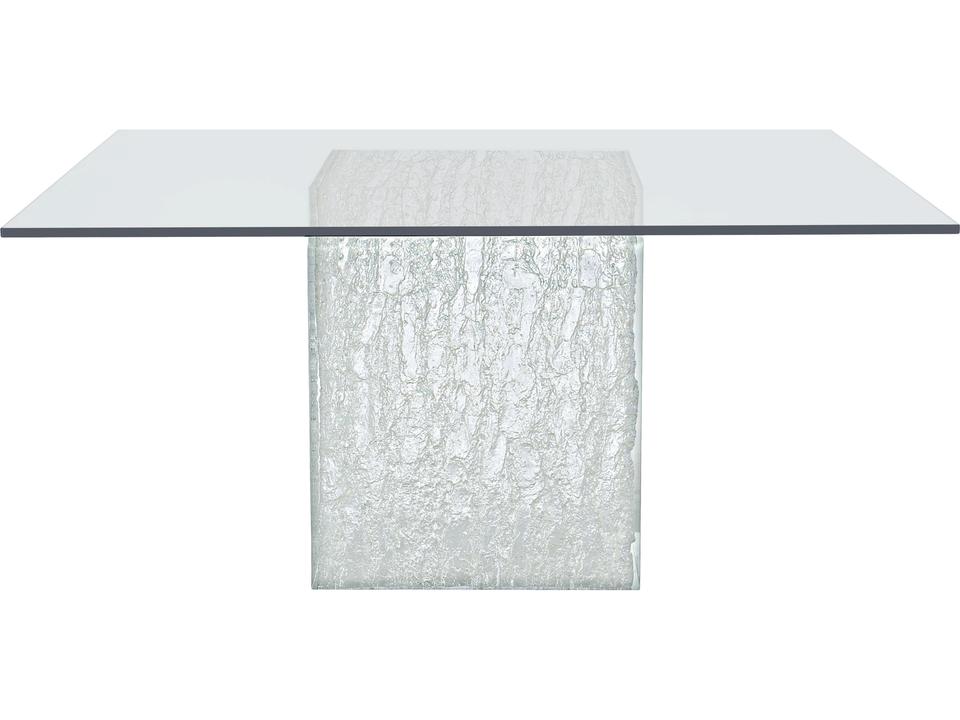 Arctic 60-Inch Square Glass Dining Table with Acrylic Pedestal