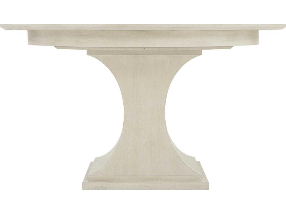 East Hampton Round Extendable Dining Table in Cerused Linen Finish