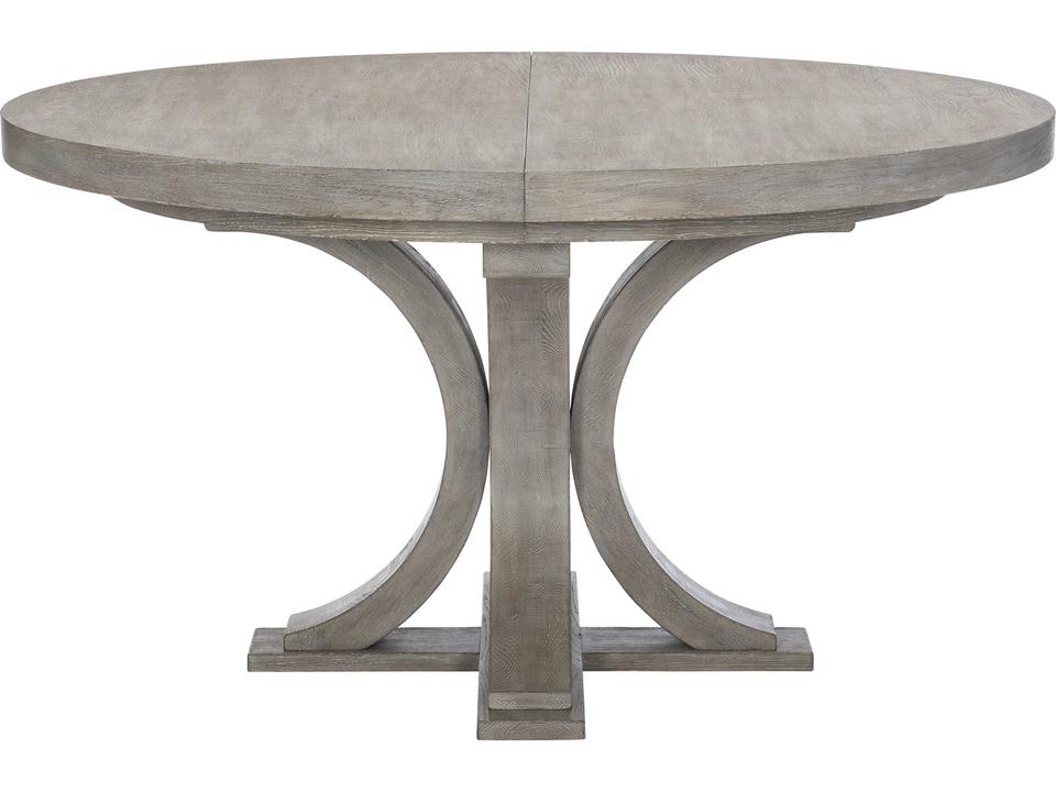 Albion 54-Inch Round Dining Table with One Leaf in Pewter