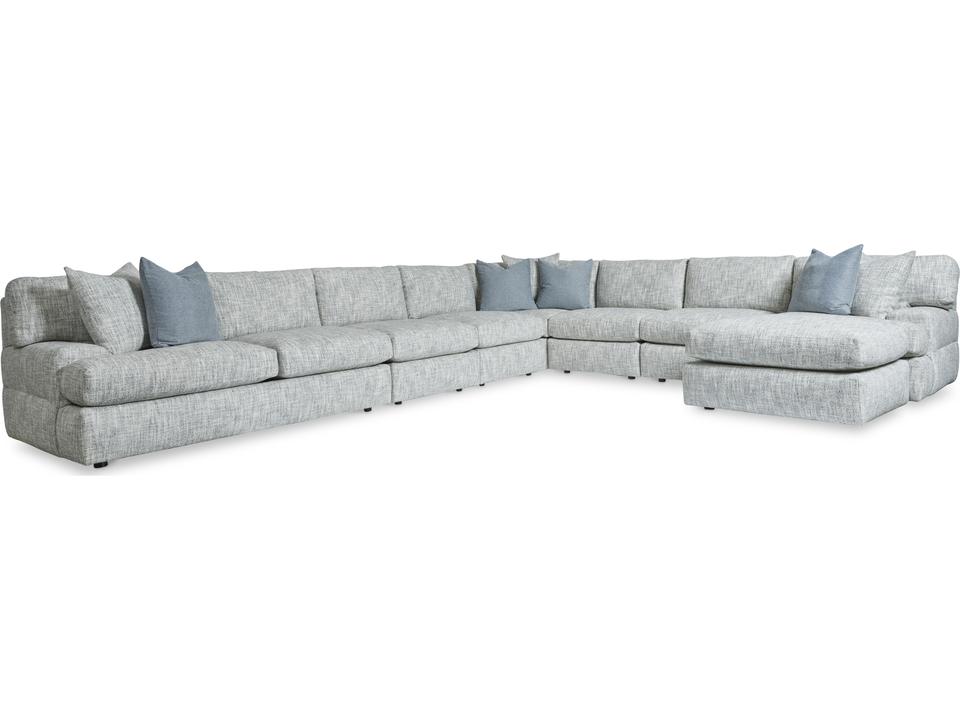 Serena 7-Piece Modular Fabric Sectional Sofa in Grey