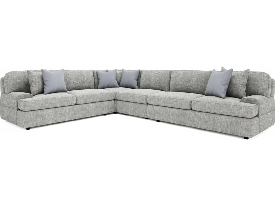 Serena 4-Piece Modular Fabric Sectional Sofa in Gray
