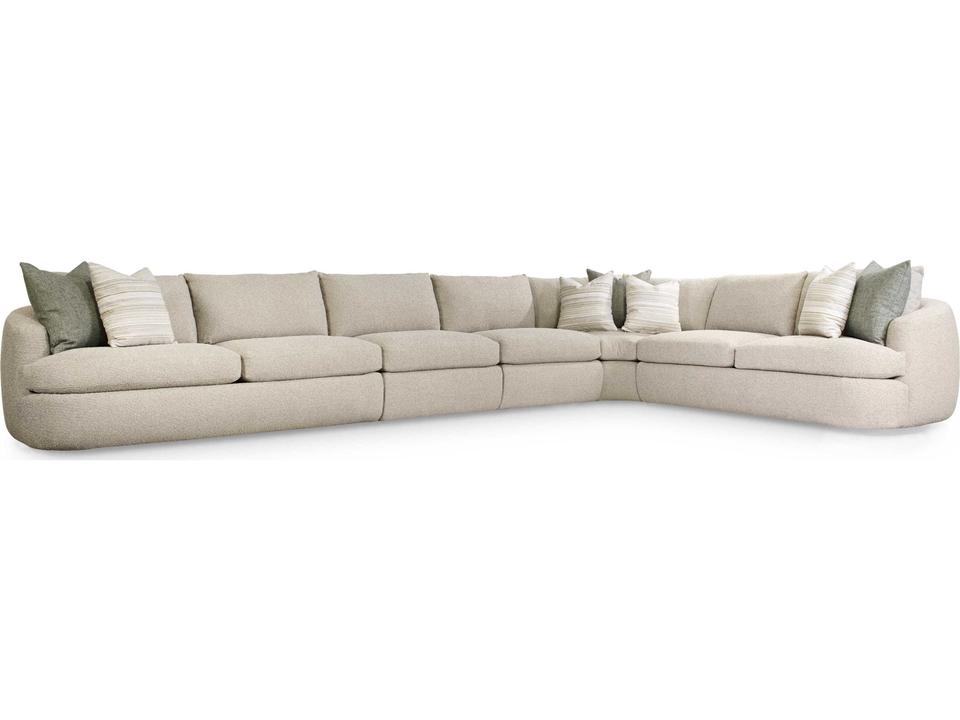 Jules 5-Piece Modular Fabric Sectional Sofa in Beige