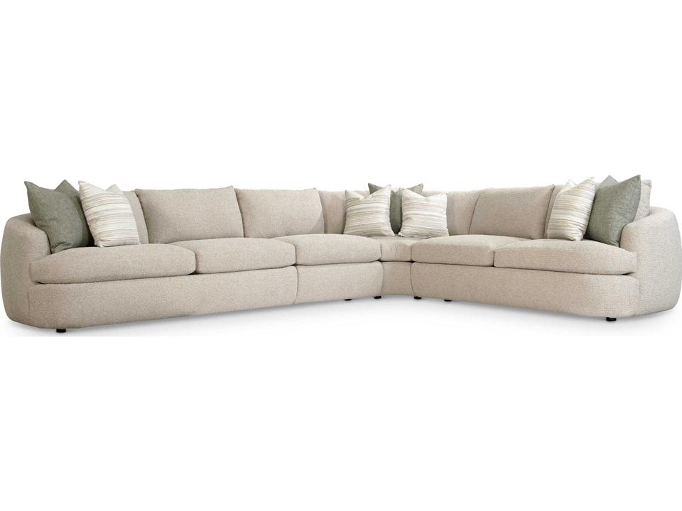 Jules 4-Piece Modular Polyester Boucle Sectional Sofa in Beige