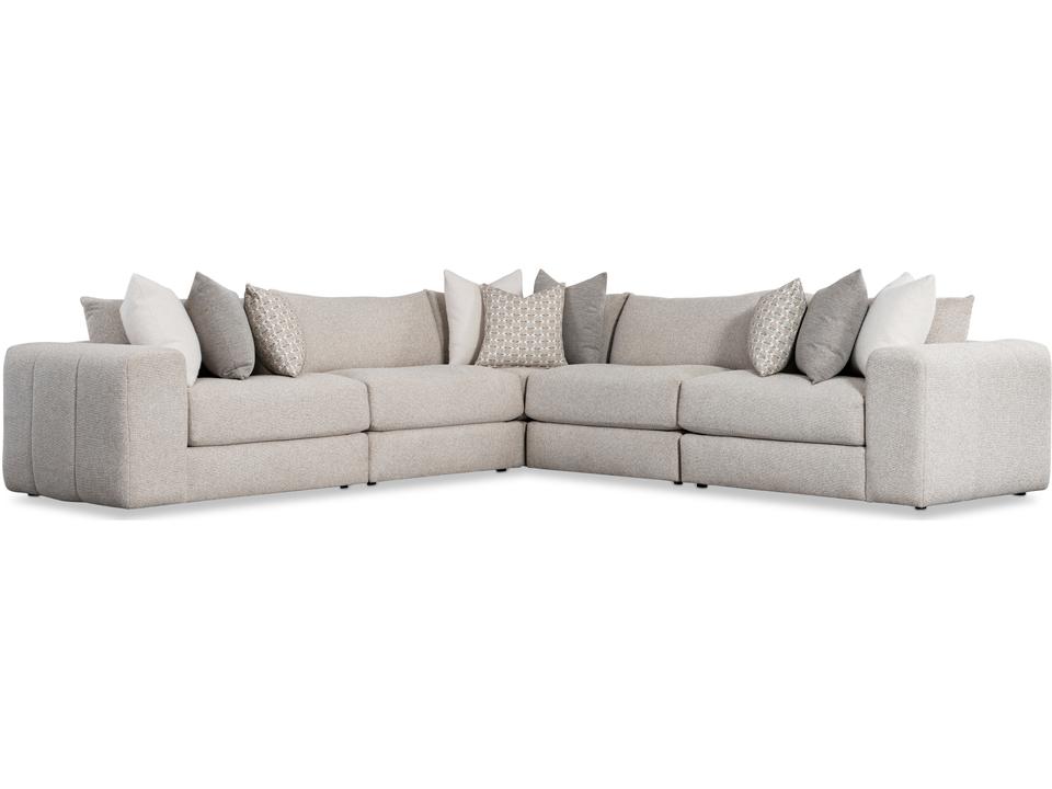 Vista 5-Piece Modular Fabric Sectional Sofa in Beige
