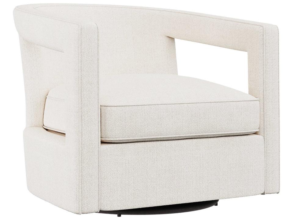 Alana Fabric Swivel Accent Chair with Nailhead Trim