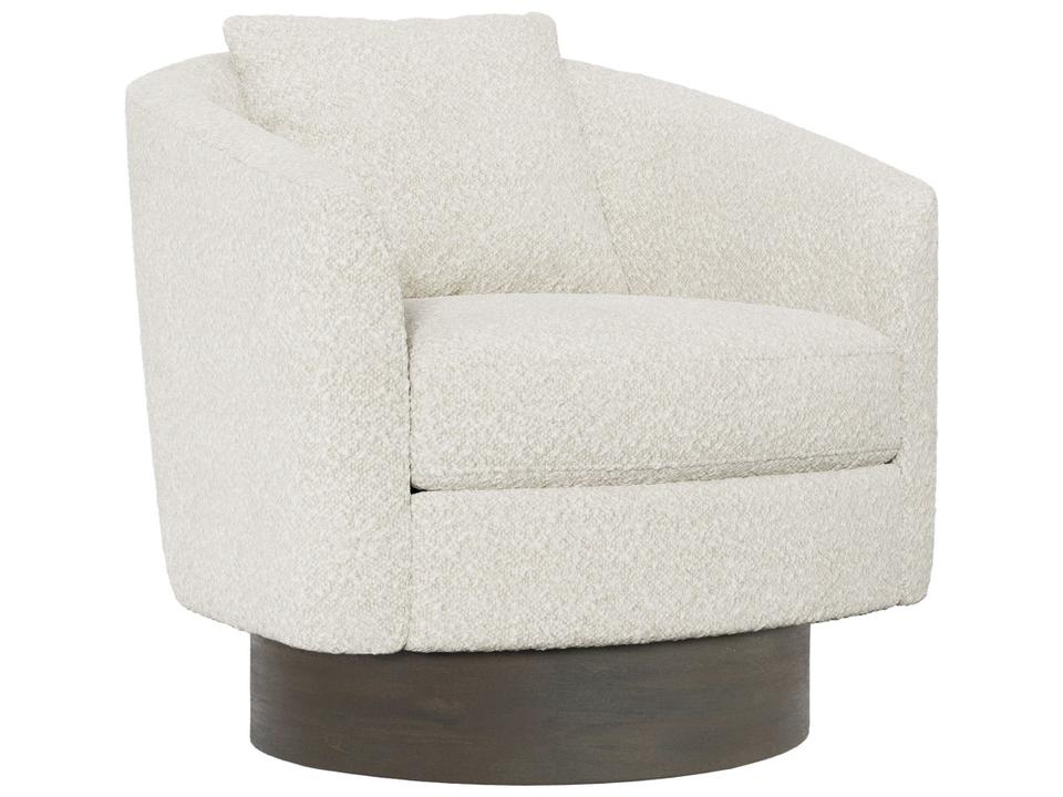 Interiors Camino Fabric Swivel Accent Chair with Wood Base