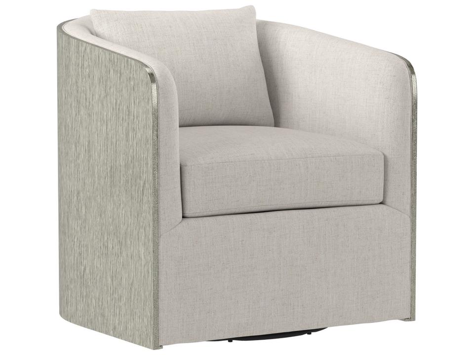 Eliot Fabric Swivel Accent Chair with Cast Aluminum Frame