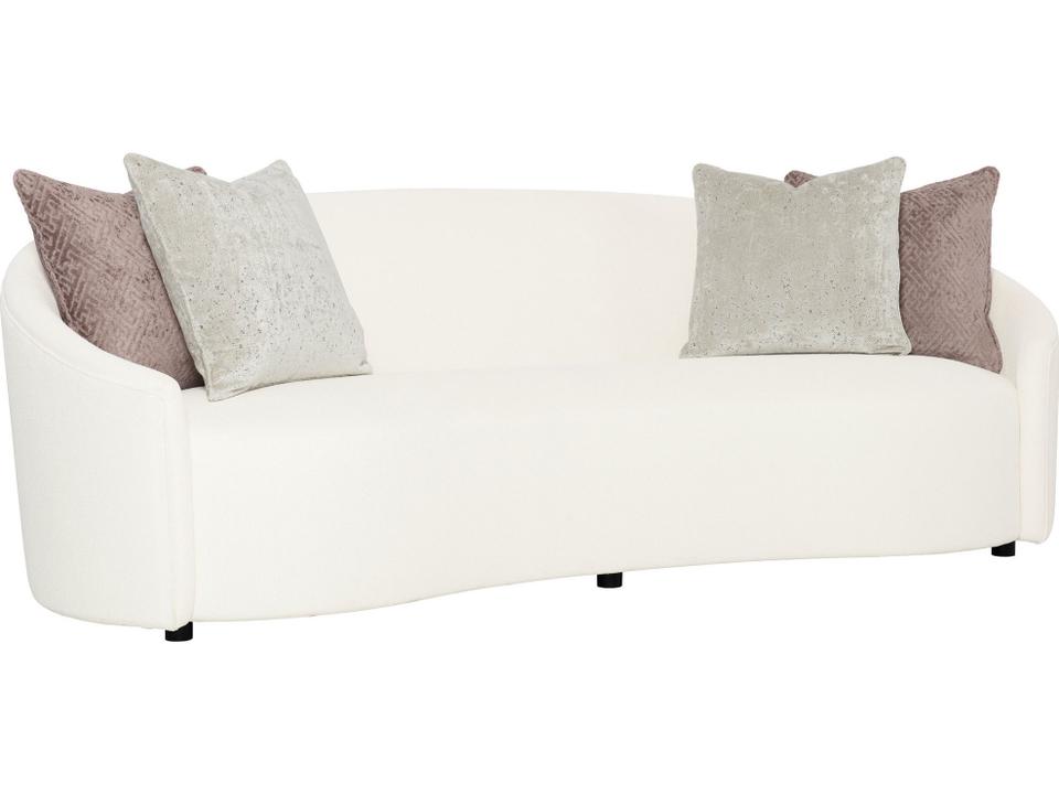 Lumen 3-Seat Fabric Sofa with Kidney Shape and Welt Trim