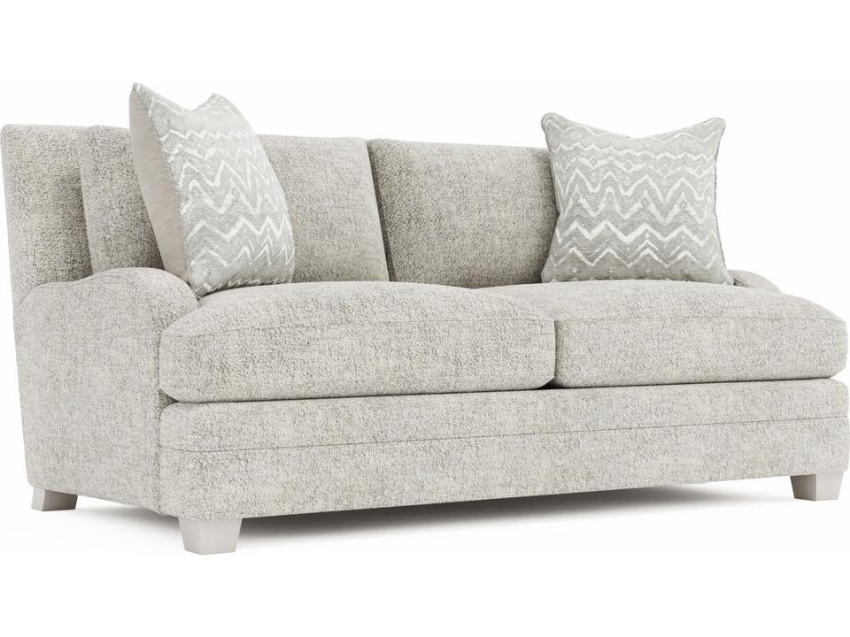 Rollins 2-Seat Fabric Loveseat in Beige with Feather Down Cushions