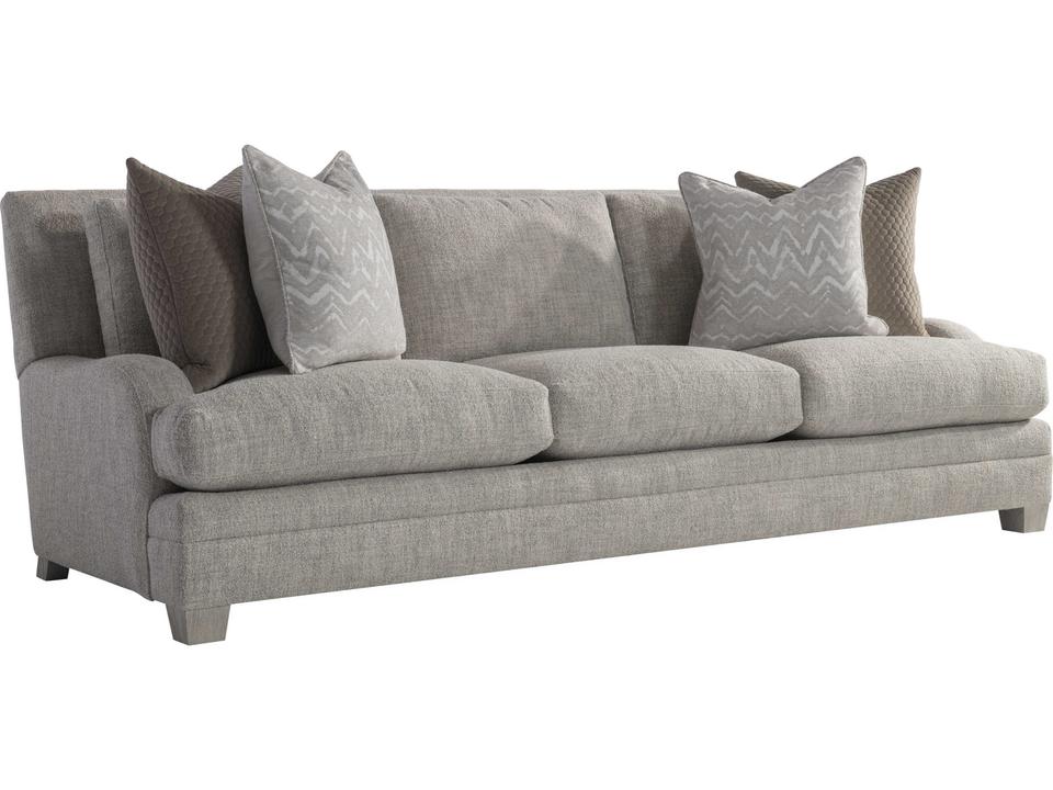 Rollins 3-Seat Fabric Sofa in Beige with Low-Profile Arms